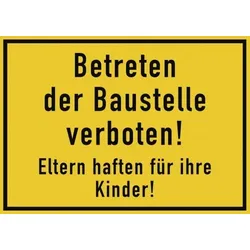 Betreten der Baustelle verboten, Alu, 600x400 mm