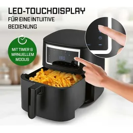 GOURMETmaxx Heißluftfritteuse 6,5 L | mit Touchscreen, Timer und 11 Programmen