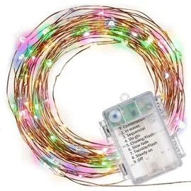 Nipach LED Lichterkette Kupferdraht 10 m Bunt