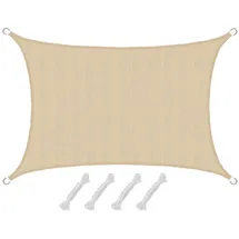 AMANKA Sonnensegel 3x2 HDPE Rechteckig Sonnenschutz Überdachung Garten Balkon Beige