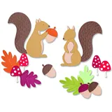 Sizzix Sizzx Thinlits Stanzschablonen 8PK Harvest Eichhörnchen