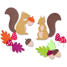 Sizzix Sizzx Thinlits Stanzschablonen 8PK Harvest Eichhörnchen