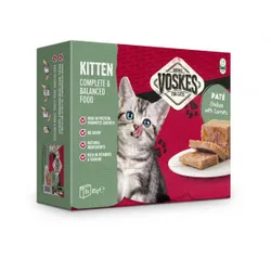 Voskes Kitten Paté Huhn mit Karotten Nassfutter Katze (8x85 g) 2 Packungen (16 x 85 g)