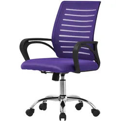 ML-Design Ergonomischer Bürostuhl mit Armlehnen Netzgewebe Lila mit Rollen