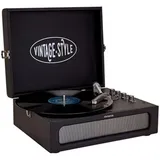 Aiwa VPX-1971/BK Vintage-Plattenspieler im Koffer aus Kunstleder mit Bluetooth, MP3-Player und USB-Recorder, Schwarz