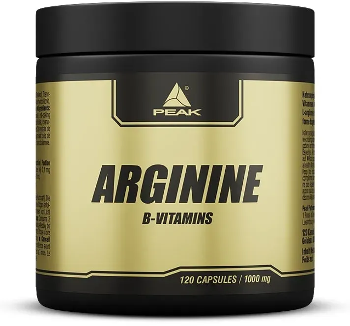 PEAK Arginin - 120 Kapseln I Pre Workout I hohe Bioverfügbarkeit I Durchblutung I 700 mg pro Kapsel 120 g