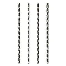 Papstar Pure Trinkhalme, Papier Ø 6 mm · 20 cm schwarz/weiss Zig-Zag
