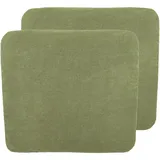 Meyco Baby Wickelauflagenbezug Frottee - 2er Pack - 85x75cm - Spannbetttuch Wickelunterlage - 80% Baumwolle - Oeko Tex zertifiziert - weich & hautfreundlich - waschmaschinenfest - Olive Grün