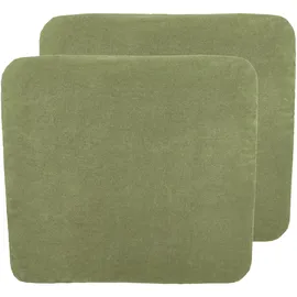 Meyco Baby Wickelauflagenbezug Frottee - 2er Pack - 85x75cm - Spannbetttuch Wickelunterlage - 80% Baumwolle - Oeko Tex zertifiziert - weich & hautfreundlich - waschmaschinenfest - Olive Grün