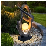 ETC Shop LED Solar Deko Außen Lampe Feuer Effekt Garten Terrassen Beleuchtung Design Leuchte silber