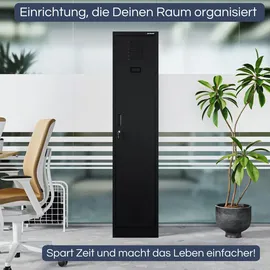 Jan Nowak Umkleideschrank Spind KACPER 180 x 40 x 50 cm Schwarz