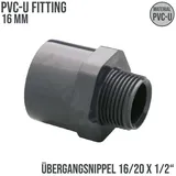 Plimat mm PVC Klebe Fitting Übergangsnippel Sechs-/Achtkant mm x 1/2 Muffe Ve..."