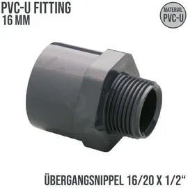 Plimat mm PVC Klebe Fitting Übergangsnippel Sechs-/Achtkant mm x 1/2 Muffe Ve..."