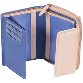 glücksnugget Herren Geldbörse hellblau-mandarine-beige