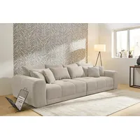 Jockenhöfer Gruppe Big-Sofa Moldau, B. 306 cm, mit Federkernpolsterung, Liegefläche 120x240 cm, Mega-Sofa, mit 4 Zierkissen & Federkern beige|grau
