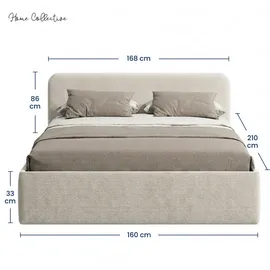 home collective Polsterbett 160 x 200 cm Hellbeige