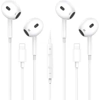 2pack iPhone Kopfhörer【MFi Zertifiziert】In-Ear Kopfhörer mit Kabel Mikrofon und Lautstärkeregler HiFi Audio Stereo Ohrhörer für iPhone 14/13/12/11/XS Max/XR/8/7 Kompatibel mit Allen iOS-Systemen