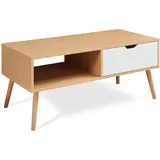 [en.casa] Bordkak Weiß/Eiche 100 x 48 x 45 cm