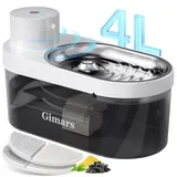 Gimars 4L UltraLeiser BPA-frei Katzenbrunnen Kabellos mit Bewegungsmelder, 5000mAh Akku, Trinkbrunnen für Katze Kabellos, Wasserbrunnen für Katzen mit Sensor, Katzentrinkbrunnen ohne Kabe