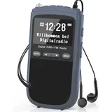 Tragbare DAB Radio, Mini DAB/DAB+/UKW Radio, 1000mAh Wiederaufladbarem Akku, Digitales Taschenradio mit LCD Display, Doppelalarm, Sleeptimer, Kopfhörer für Joggen Walken Radfahren