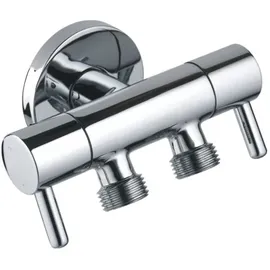 Aloni Doppel Eckventil Absperrventil Silber 1/2" x 3/8" x 3/8"