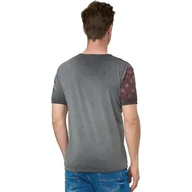 RUSTY NEAL T-Shirt RUSTY NEAL, Herren, Gr. XL, grau (anthrazit), 100% Baumwolle, bedruckt, normal, V-Ausschnitt, Shirts T-Shirt, mit V-Neck