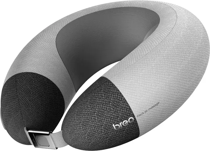 Breo iNeck Air 2 Massagekissen, Shiatsu U-förmiger Nackenmassagegerät mit Heizfunktion & Tiefengewebsentspannung für Flugzeug, Auto, Reisen, Büro, Zuhause