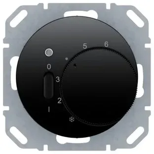 Raumtemperaturregler 230V mit Öffner (schwarz,glänzend)