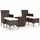 vidaXL 5-tlg. Bistro-Set Poly-Rattan und Hartglas Braun