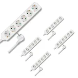 REV 0512388555 Steckerleiste, Mehrfachsteckdose 6fach, Kabel 3m, max. 3500W, Weiss (Packung mit 5)