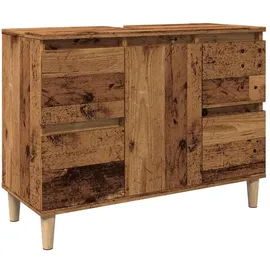 vidaXL Waschbeckenunterschrank Altholz-Optik 80x33x60 cm Holzwerkstoff