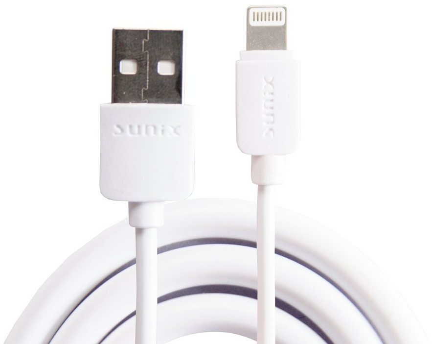 Sunix USB iOS 3A Ladekabel Fast Charge Schnellladekabel für iPhone weiß Smartphone-Kabel weiß