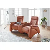 exxpo - sofa fashion "Ascoli, Kinosofa mit hohem Sitzkomfort, bequeme Armlehnen", braun (cognac), B:199cm H:106cm T:99cm, NaturLEDER (echtes Rindsleder) in Sitz und Rücken.