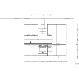 Nobilia Küchenleerblock Structura, Eiche, Schiefer, Metall, nur wie online abgebildet bestellbar, 270 cm, Blauer Engel, Pefc, Goldenes M, Made in Germany, DGM-Klimapakt, seitenverkehrt erhältlich, vormontierter Korpus, Küchen, Küchenzeilen , Küchenblöcke,