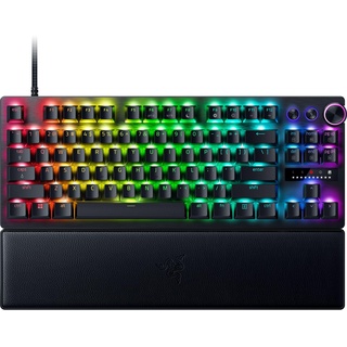 Razer Huntsman V3 Pro Tenkeyless - Analoge optische E-Sport TKL-Tastatur ohne Ziffernblock - Snap Tap & Rapid Trigger (Digitaler Drehregler, Doubleshot-PBT-Tastenkappen) US-Layout | Schwarz