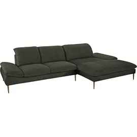 W.Schillig Ecksofa "enjoy&MORE, Designsofa, bequem, elegant und zeitlos, L-Form", grün (hunter r66), B:340cm H:87cm T:185cm, Chenille-Flachgewebe R66 (85% Polyester, 15% Nylon);Longlife Xtra-Leder Z59: Glattleder mit modischer Prägung.