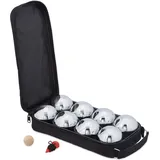 Relaxdays Boule Kugeln, im Set schwarz/silber