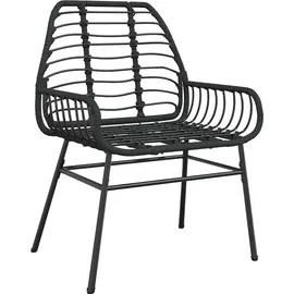 vidaXL 5-teiliges Garten-Esszimmerset aus schwarzem Polyrattanglas vidaXL