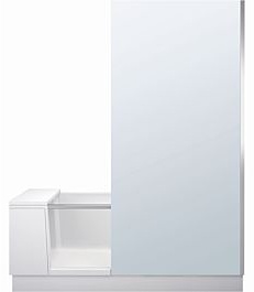 Duravit Shower + Bath Badewanne 700454000100000 170 x 75 x 210,5 cm, Spiegelglas, Nische, Glas links, montierte Tür, weiß