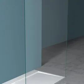 mai & mai Duschwand Duschabtrennung 2 Haltestange für Walk-In Dusche 100cm 10mm Klarglas ESG-Sicherheitsglas mit Nanobeschichtung Bremen02K+2 - Transparent