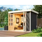 Gartenhaus Holz 19mm Gerätehaus Geräteschuppen Venlo C terragrau Karibu