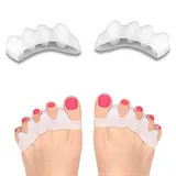 Zehenspreizer Hallux Valgus Silikon [4x] - Zehentrenner - Korrektur für alle Zehen - Soft - Bandage, Fußzehen, Spreizer, Damen und Herren