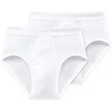 SCHIESSER Essentials white sports briefs with a fly L 2er Pack