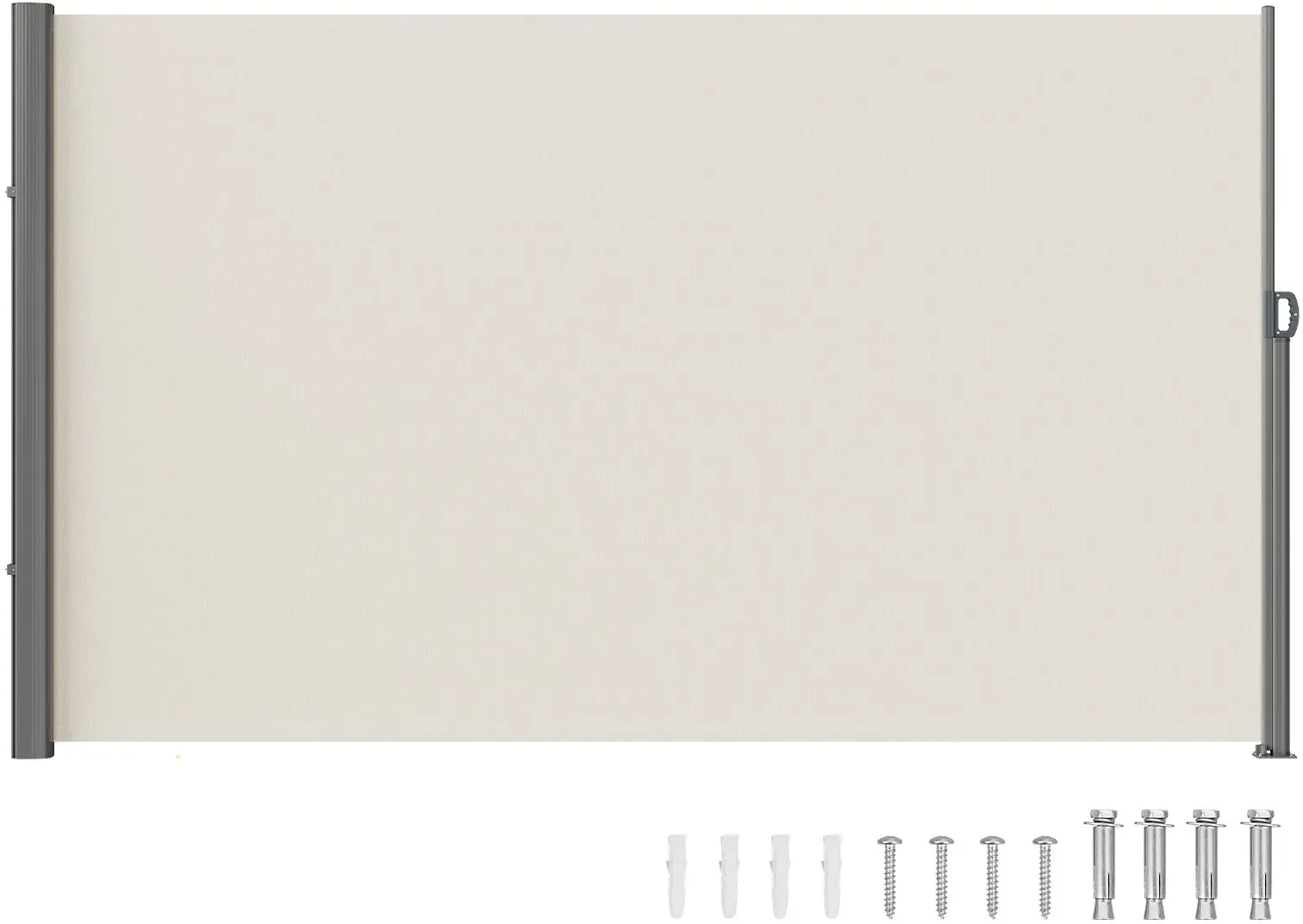 VEVOR Terrassen Windschutz 160 x 300 cm Rollo Seitenmarkise ausziehbar Cremeweiß für den privaten oder gewerblichen Gebrauch