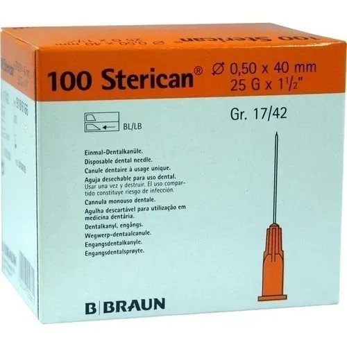 STERICAN Dentalkan.Luer 0,5x40 mm 100 St