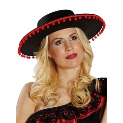 Rubie ́s Kostüm Spanischer Flamencohut, Traditioneller spanischer Hut für Tänzer und Tänzerinnen schwarz