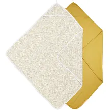 Meyco Baby Cheetah/Uni Kapuzentuch, 2er Pack, Badetuch (aus 2-lagiger weicher 100% Baumwolle, pflegeleicht, maschinenwaschbar, einfach kombinierbar, Größe: 80 x (B)80 cm),