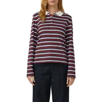 S.Oliver Langarm-Poloshirt mit Streifen - 42