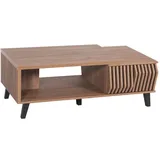 Mendler Couchtisch HWC-M45, Wohnzimmertisch Beistelltisch Sofatisch, 3D-Design Schubladen 44x120x65cm, braun
