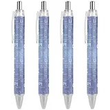 Chemical Elements from Periodensystem Retractable Kugelschreiber Kleine Spitze s Custom Pattern Schöne Stifte 0,55 mm Schwarze Tinte 4 Stück